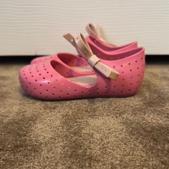 Mini Melissa Pink Jelly Dress Shoes with Bow - Picture 4 of 6